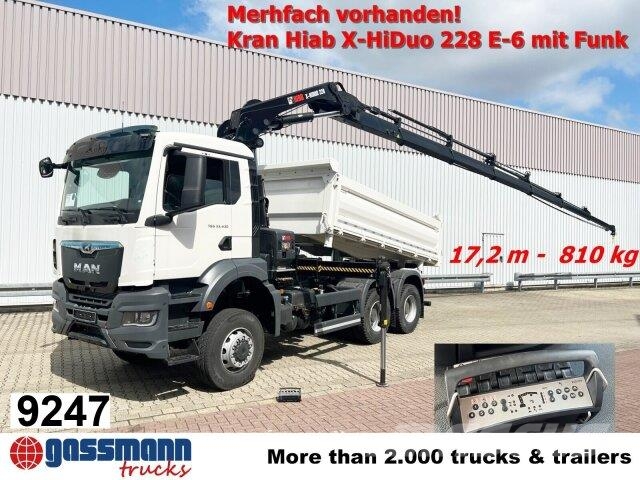 MAN TGS 33.430 6x6 BB CH mit Kran Hiab X-HiDuo 228 Самосвал