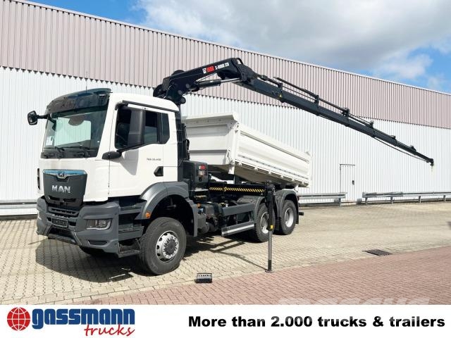 MAN TGS 33.430 6x6 BB CH mit Kran Hiab X-HiDuo 228 Самосвал