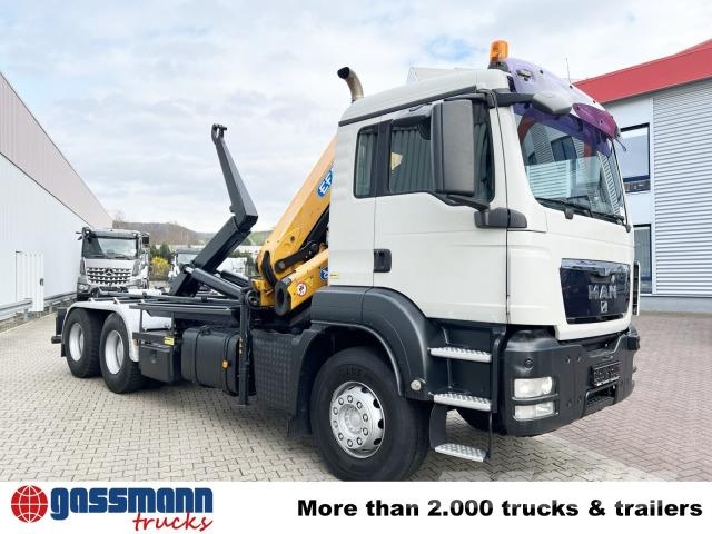 MAN TGS 33.440 6X4 BL mit Kran Effer 165-3S, Funk 훅 리프트 트럭