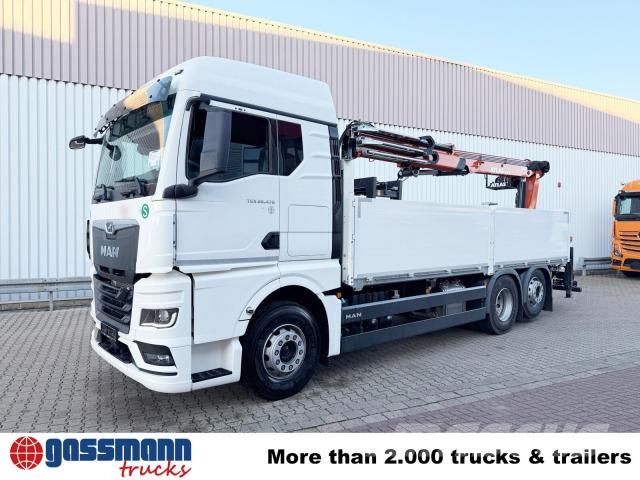 MAN TGX 26.470 6x2-4 BL, Heckkran Atlas AK 170.2-A12, Flakbilar