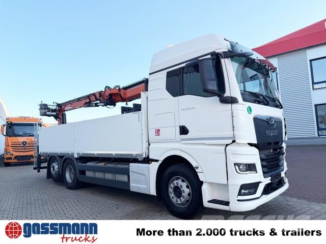 MAN TGX 26.470 6x2-4 BL, Heckkran Atlas AK 170.2-A12, Flakbilar