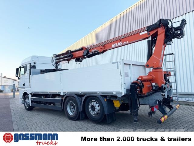 MAN TGX 26.470 6x2-4 BL, Heckkran Atlas AK 170.2-A12, Flakbilar