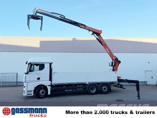 MAN TGX 26.470 6x2-4 BL, Heckkran Atlas AK 170.2-A12, Flakbilar