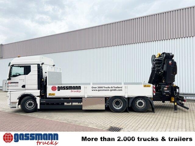 MAN TGX 26.510 6x2-4 LL, Kran Hiab X-HiPro 548 E-8, Platformas/izkraušana no sāniem