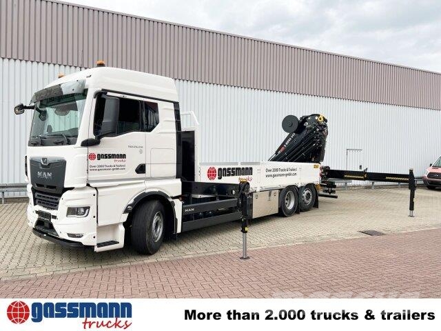MAN TGX 26.510 6x2-4 LL, Kran Hiab X-HiPro 548 E-8, Platformas/izkraušana no sāniem