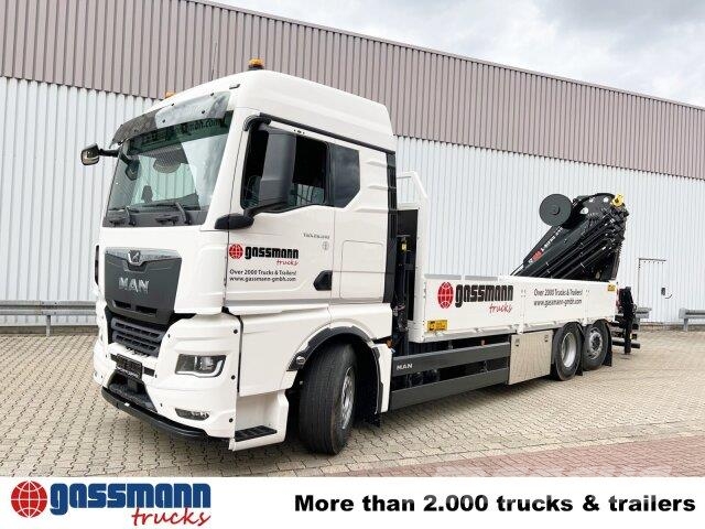 MAN TGX 26.510 6x2-4 LL, Kran Hiab X-HiPro 548 E-8, Platformas/izkraušana no sāniem