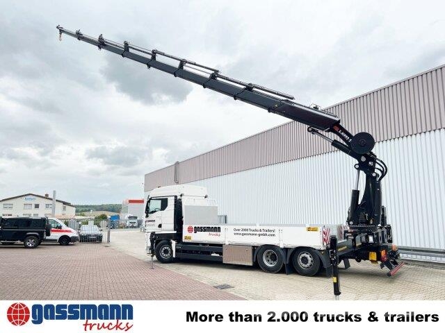 MAN TGX 26.510 6x2-4 LL, Kran Hiab X-HiPro 548 E-8, Platformas/izkraušana no sāniem
