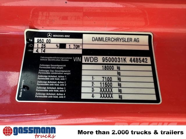 Mercedes-Benz Actros 1831 4x2, Atlas ARK 122 Camiones elevadores de gancho