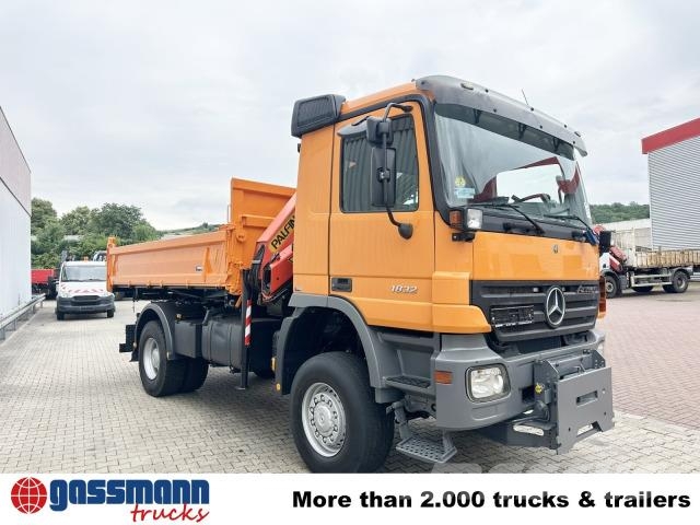 Mercedes-Benz Actros 1832 AK 4x4, Winterdienstaustattung, Kran Caminhões basculantes