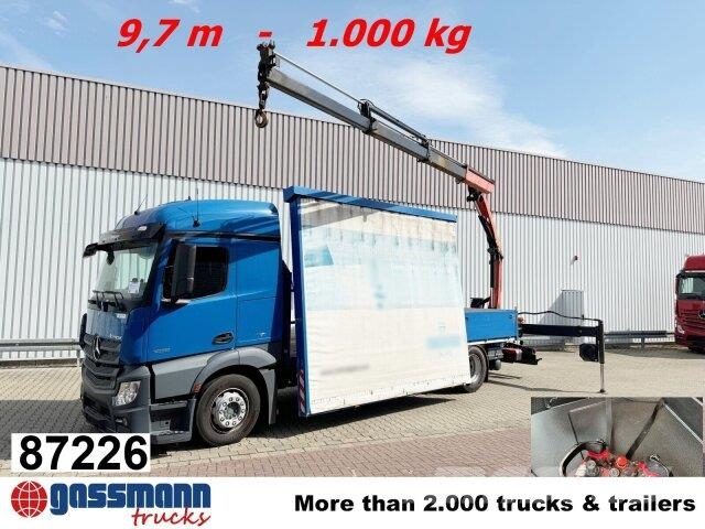 Mercedes-Benz Actros 1836 L 4x2, Glastransporter, Heckkran Flatbed / Dropside trucks