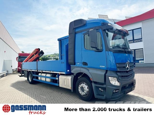 Mercedes-Benz Actros 1836 L 4x2, Glastransporter, Heckkran Flatbed / Dropside trucks