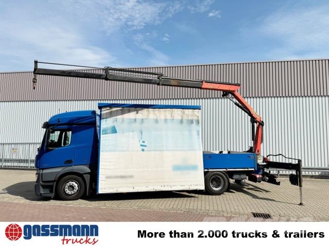 Mercedes-Benz Actros 1836 L 4x2, Glastransporter, Heckkran Flatbed / Dropside trucks