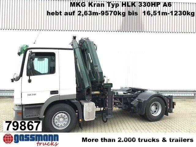 Mercedes-Benz Actros 1836 LS 4x2 mit Kran MKG HLK 330HP Camiones tractor