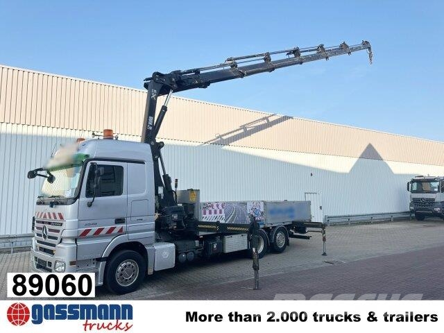 Mercedes-Benz Actros 2546 L 6x2, Hiab Kran 244 E - 6 Hiduo, Camiones de cama baja