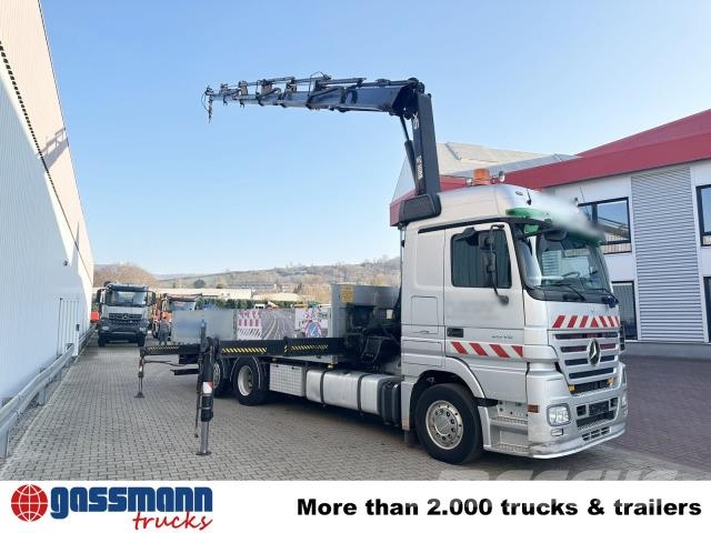 Mercedes-Benz Actros 2546 L 6x2, Hiab Kran 244 E - 6 Hiduo, Camiones de cama baja