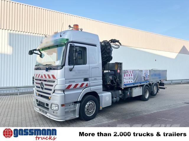 Mercedes-Benz Actros 2546 L 6x2, Hiab Kran 244 E - 6 Hiduo, Camiones de cama baja
