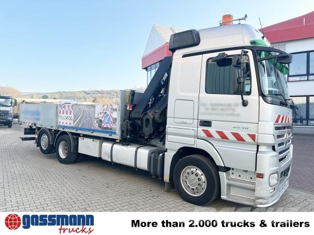 Mercedes-Benz Actros 2546 L 6x2, Hiab Kran 244 E - 6 Hiduo, Camiones de cama baja