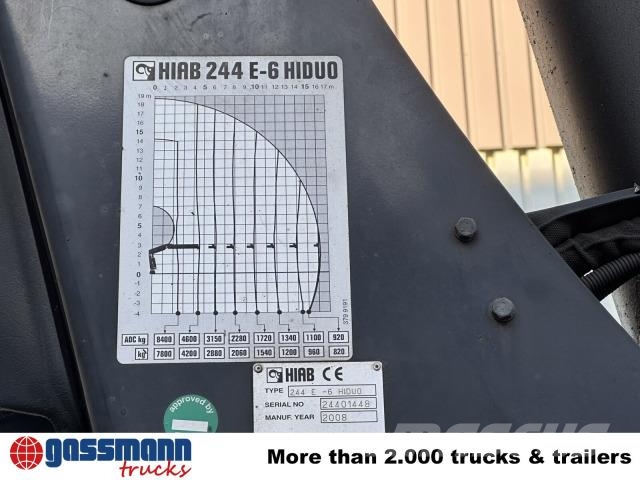Mercedes-Benz Actros 2546 L 6x2, Hiab Kran 244 E - 6 Hiduo, Camiones de cama baja