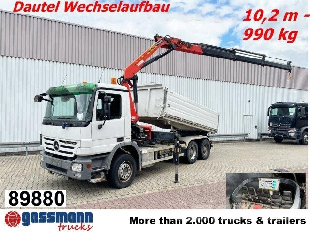 Mercedes-Benz Actros 2644 LK 6x4, Dautel Wechselsystem, Kran 덤프 트럭