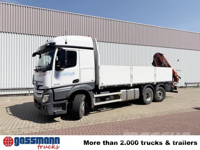 Mercedes-Benz Actros 2746 L 6x2, Kran Atlas 240.2E-A4, Funk, Camiones plataforma