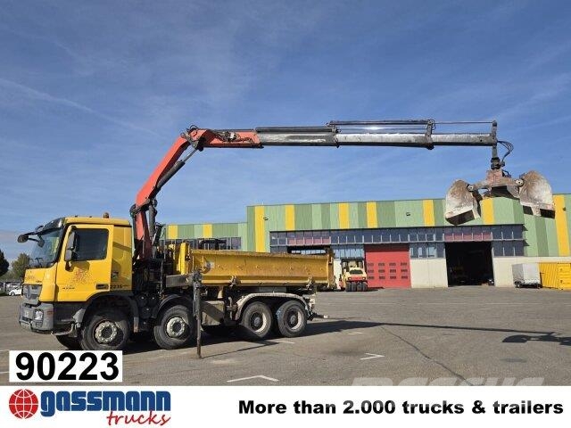 Mercedes-Benz Actros 4144 K 8x4, Kran Palfinger PK18002-EH, Tippbil