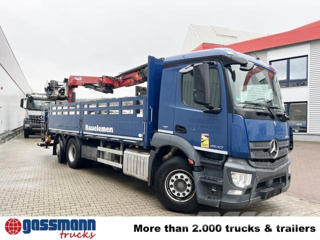 Mercedes-Benz Antos 2540 L 6x2, Heckkran HMF 2110-L3, Lenkachse Camiones plataforma