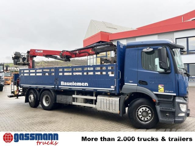 Mercedes-Benz Antos 2540 L 6x2, Heckkran HMF 2110-L3, Lenkachse Camiones plataforma