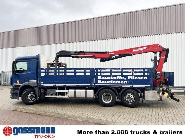 Mercedes-Benz Antos 2540 L 6x2, Heckkran HMF 2110-L3, Lenkachse Camiones plataforma