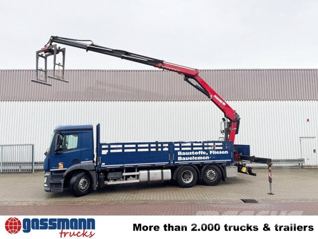 Mercedes-Benz Antos 2540 L 6x2, Heckkran HMF 2110-L3, Lenkachse Camiones plataforma
