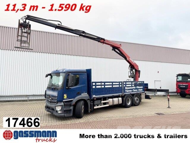Mercedes-Benz Antos 2540 L 6x2, Heckkran HMF 2110-L3, Lenkachse Camiones plataforma