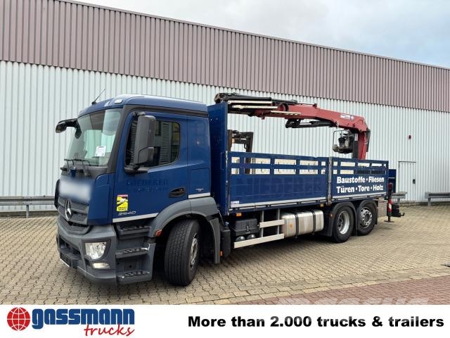 Mercedes-Benz Antos 2540 L 6x2, Heckkran HMF 2110-L3, Lenkachse Camiones plataforma