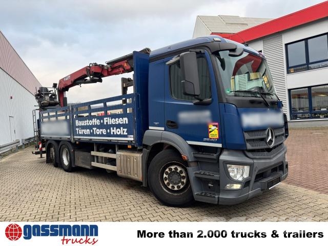 Mercedes-Benz Antos 2540 L 6x2, Heckkran HMF 2110-L3, Lenkachse Camiones plataforma