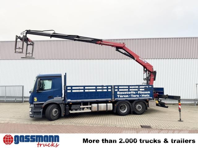 Mercedes-Benz Antos 2540 L 6x2, Heckkran HMF 2110-L3, Lenkachse Camiones plataforma