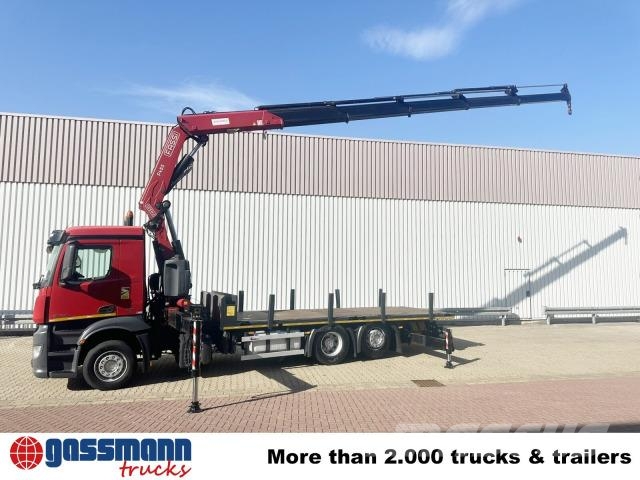 Mercedes-Benz Antos 2543 L 6x2, Kran Fassi F455A, Funk, Plošinové nákladné automobily/nákladné automobily so sklápacími bočnicami