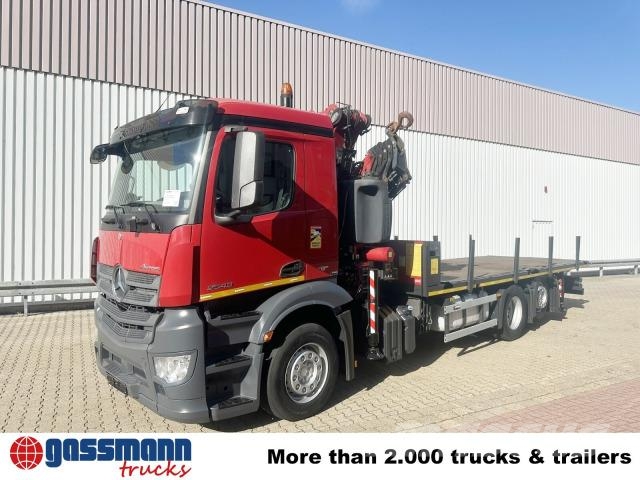 Mercedes-Benz Antos 2543 L 6x2, Kran Fassi F455A, Funk, Plošinové nákladné automobily/nákladné automobily so sklápacími bočnicami