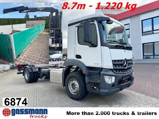 Mercedes-Benz Arocs 1840 L 4x2, Kran Palfinger PK12001L, Flatbed / Dropside trucks