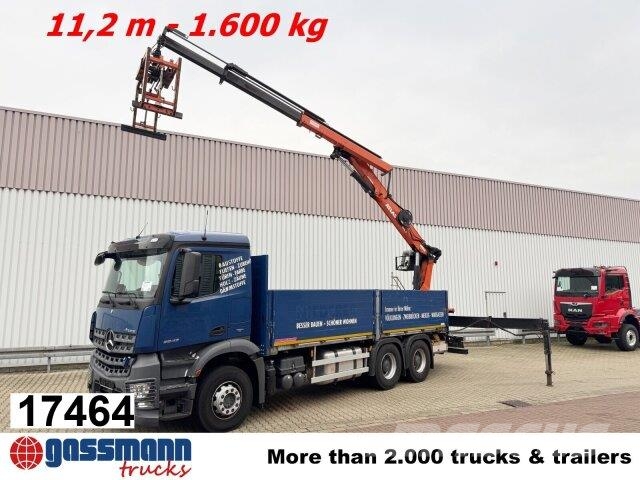 Mercedes-Benz Arocs 2642 6x4 mit Heckkran Atlas AK 186.3 V-2 Flatbed / Dropside trucks