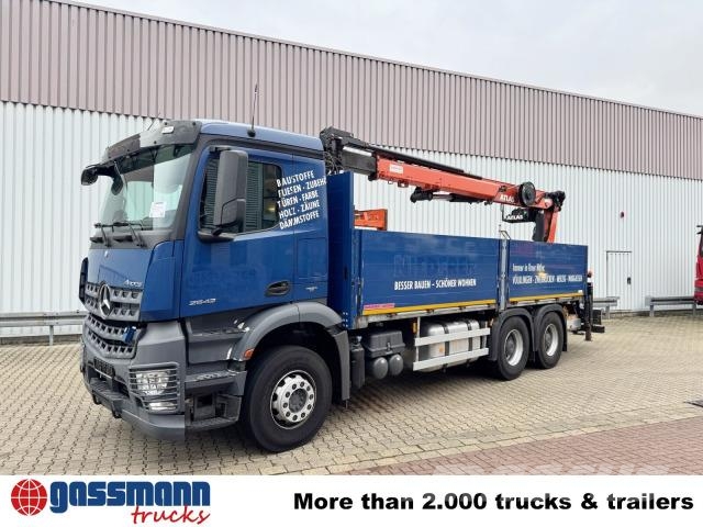 Mercedes-Benz Arocs 2642 6x4 mit Heckkran Atlas AK 186.3 V-2 Flatbed / Dropside trucks