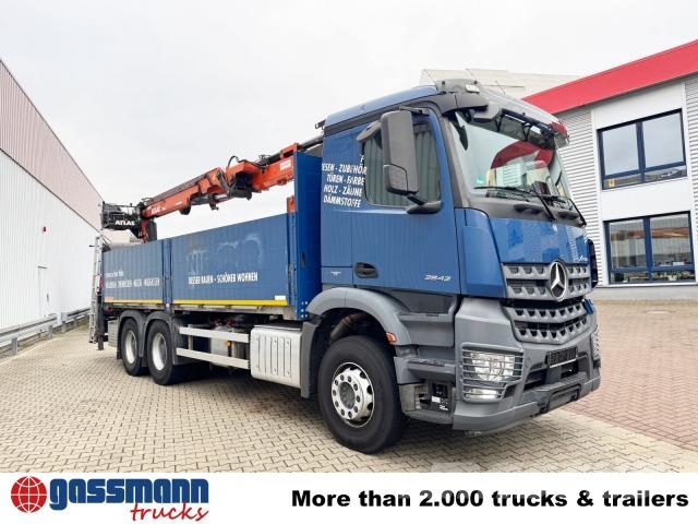 Mercedes-Benz Arocs 2642 6x4 mit Heckkran Atlas AK 186.3 V-2 Flatbed / Dropside trucks