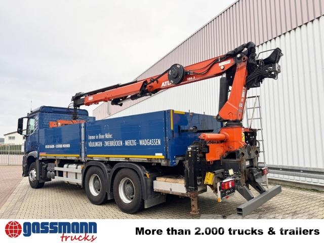 Mercedes-Benz Arocs 2642 6x4 mit Heckkran Atlas AK 186.3 V-2 Flatbed / Dropside trucks