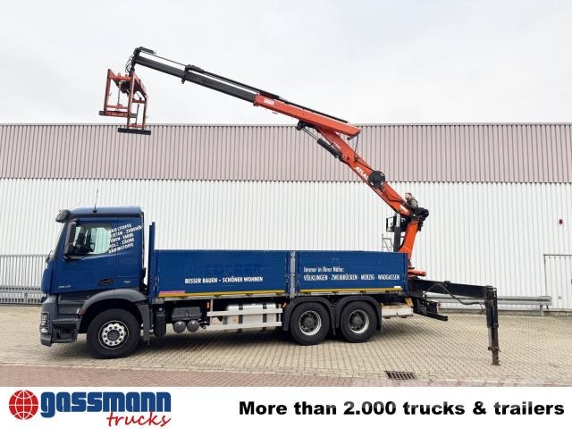 Mercedes-Benz Arocs 2642 6x4 mit Heckkran Atlas AK 186.3 V-2 Flatbed / Dropside trucks