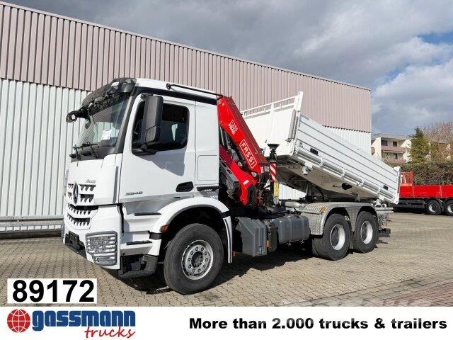 Mercedes-Benz Arocs 3348 K 6x4, Kran Fassi F255A.2.24, 덤프 트럭