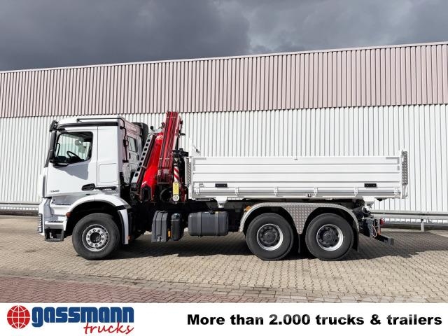 Mercedes-Benz Arocs 3348 K 6x4, Kran Fassi F255A.2.24, 덤프 트럭