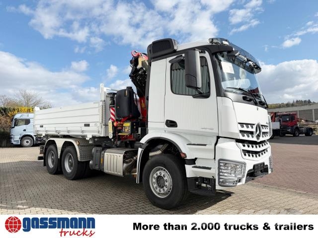 Mercedes-Benz Arocs 3348 K 6x4, Kran Fassi F255A.2.24, 덤프 트럭