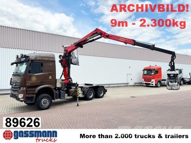 Mercedes-Benz Arocs 3351 LS 6x6, Kran Epsilon S260Z96, Sadulveokid