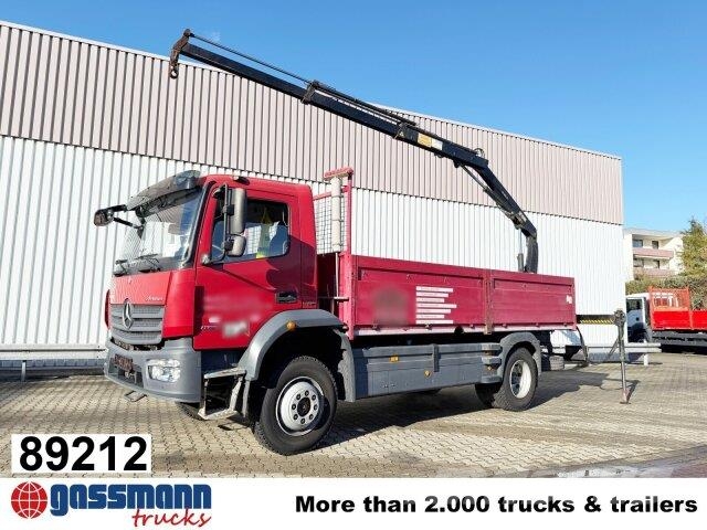 Mercedes-Benz Atego 1323 A 4x4, Heckkran Hiab 055 B-2 CL, 2x AHK Flatbed / Dropside trucks