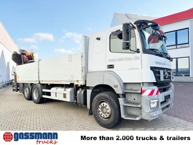 Mercedes-Benz Axor 2536/43 L 6x2 mit Heckkran Palfinger PK 24502 Flatbed / Dropside trucks