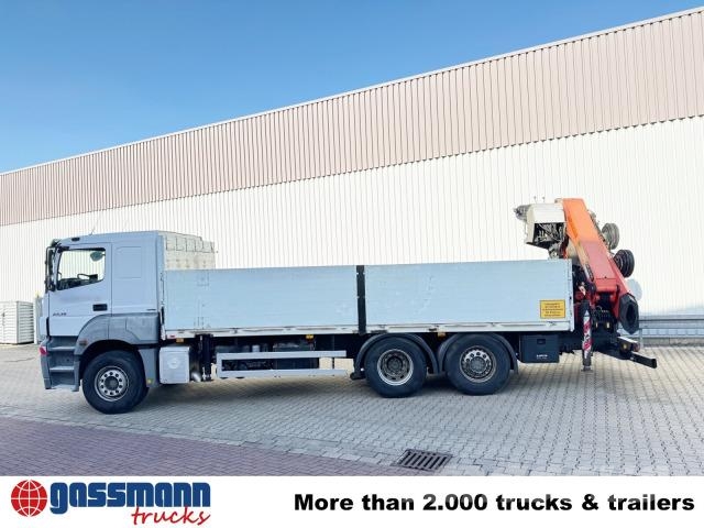 Mercedes-Benz Axor 2536/43 L 6x2 mit Heckkran Palfinger PK 24502 Flatbed / Dropside trucks