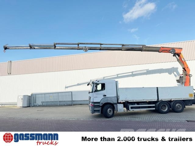 Mercedes-Benz Axor 2536/43 L 6x2 mit Heckkran Palfinger PK 24502 Flatbed / Dropside trucks