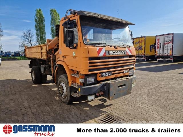 Scania 93H 250 4x4, Winterdienstausstattung, Kran 덤프 트럭